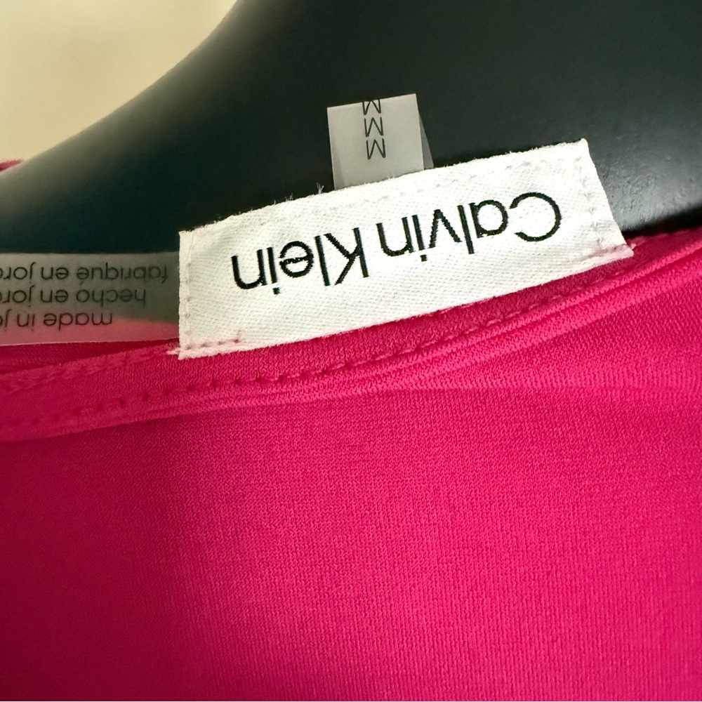 Calvin Klein Vibrant Pink Twist Blouse - Picture 9 of 12